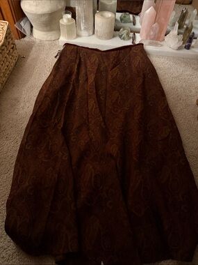 Lauren Ralph Lauren Brown Paisley Maxi Skirt